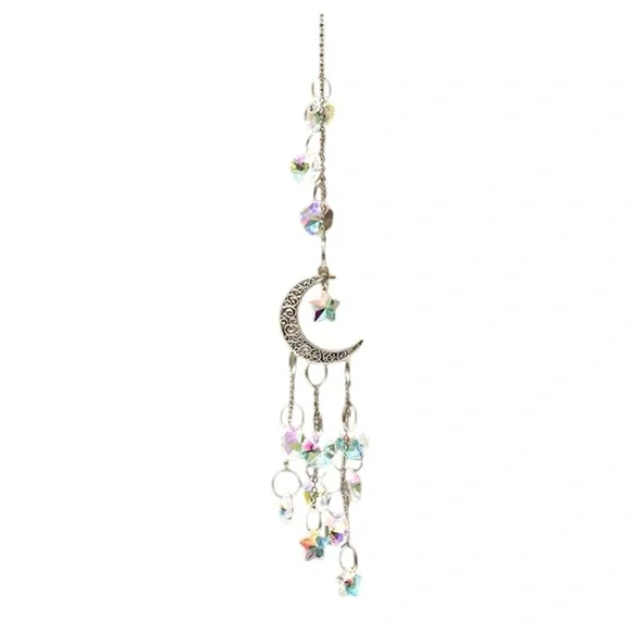 Large Crystal Suncatchers with Silver or Gold Moons and Crystal Stars and Discs - Picture 5 of 7